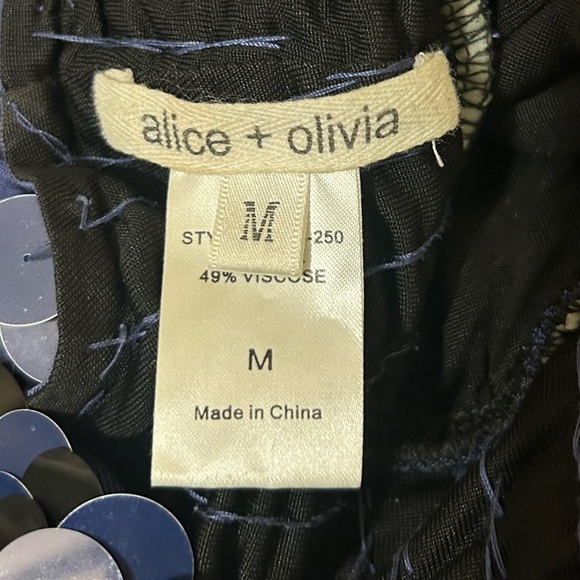 Vintage Y2K Alice + Olivia Fairy Dress Navy Sequin Bubble Hem Babydoll - Picture 8 of 8